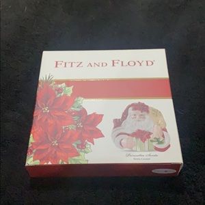Fitz and Floyd Poinsettia Santa NIB